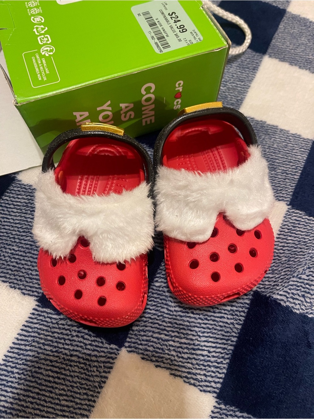 Crocs Littles Santa Clogs Toddler C2/C3 Red Multi Christmas
